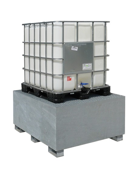 Padėklų konteinerio MAUZER 1000L IBC bako gaudymo kubilas - cinkuotas Padėklų konteinerio MAUZER 1000L IBC bako gaudymo kubilas - cinkuotas