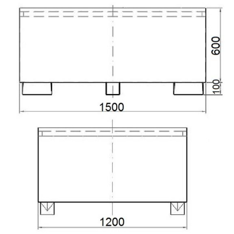 Padėklų konteinerio MAUZER 1000L IBC bako gaudymo kubilas - cinkuotas