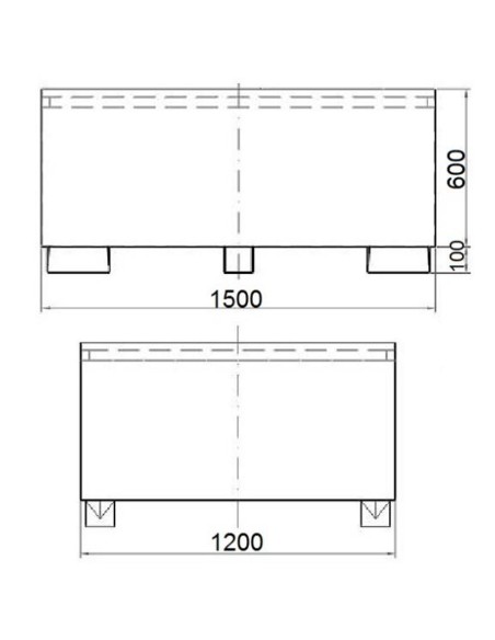 Padėklų konteinerio MAUZER 1000L IBC bako gaudymo kubilas - cinkuotas Padėklų konteinerio MAUZER 1000L IBC bako gaudymo kubilas - cinkuotas