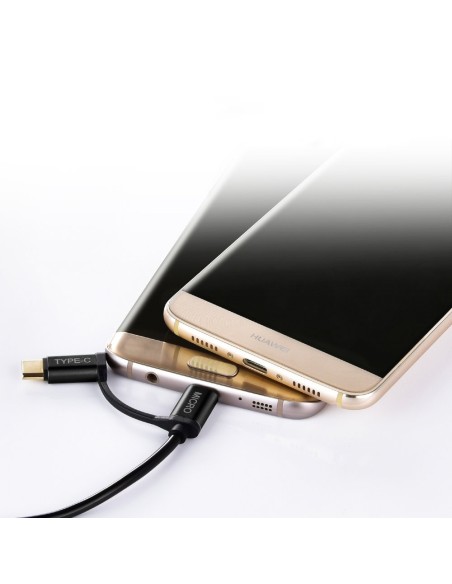 USB laidas – USB-C micro USB 1.2m 3A 2in1black USB laidas – USB-C micro USB 1.2m 3A 2in1black