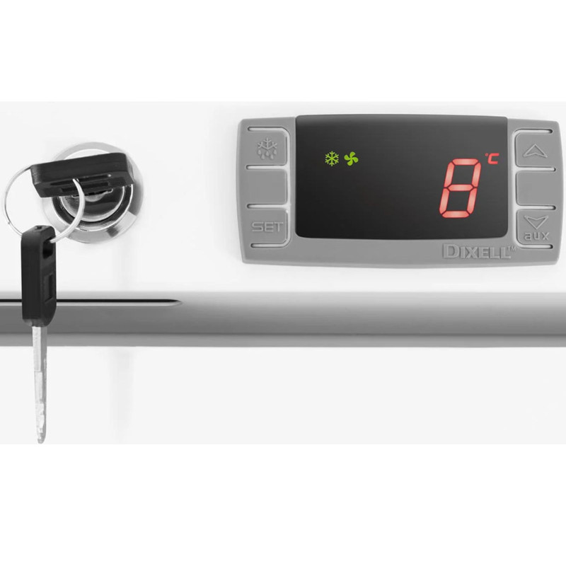 Plieninis gastronominis šaldytuvas su 4 lentynomis 590 l 228 W - baltas