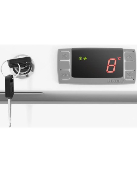 Plieninis gastronominis šaldytuvas su 4 lentynomis 590 l 228 W - baltas