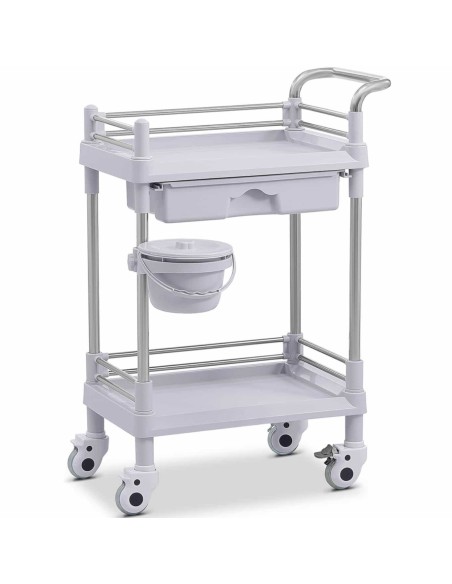 Kosmetinių procedūrų laboratorinis vežimėlis 2 lentynos 1 stalčius 61 x 56 x 91 cm 20 kg Kosmetinių procedūrų laboratorinis vežimėlis 2 lentynos 1 stalčius 61 x 56 x 91 cm 20 kg