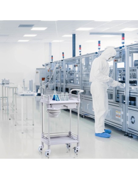 Kosmetinių procedūrų laboratorinis vežimėlis 2 lentynos 1 stalčius 61 x 56 x 91 cm 20 kg Kosmetinių procedūrų laboratorinis vežimėlis 2 lentynos 1 stalčius 61 x 56 x 91 cm 20 kg