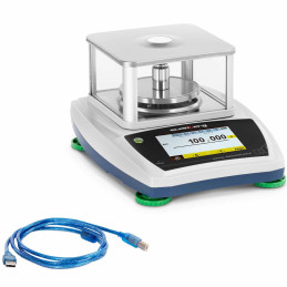 Analitiniai laboratoriniai svarstyklės su stikliniu dangteliu ir LCD jutikliniu skydeliu 200 g / 0,001 g