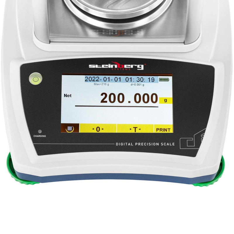 Analitiniai laboratoriniai svarstyklės su stikliniu dangteliu ir LCD jutikliniu skydeliu 200 g / 0,001 g