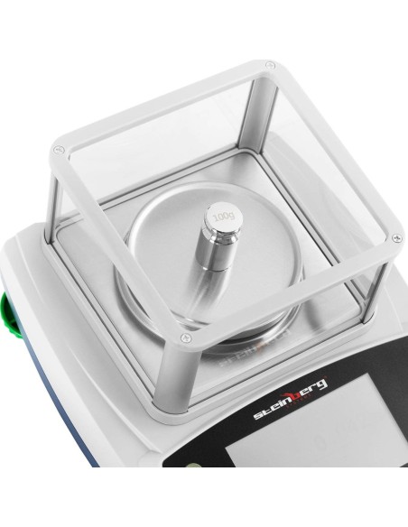 Analitiniai laboratoriniai svarstyklės su stikliniu dangteliu ir LCD jutikliniu skydeliu 200 g / 0,001 g Analitiniai laboratoriniai svarstyklės su stikliniu dangteliu ir LCD jutikliniu skydeliu 200 g / 0,001 g