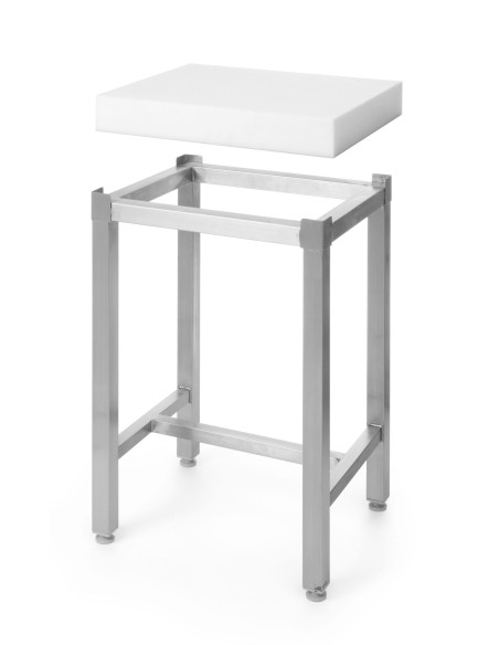 Mėsininko blokas pagamintas iš polietileno 400x500x80mm ant plieninio pagrindo - Hendi 505687
