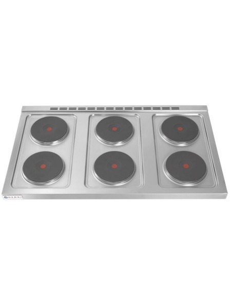 Laisvai statoma elektrinė viryklė ant plieninio pagrindo 6 x 2,6kW, plotis 120cm Laisvai statoma elektrinė viryklė ant plieninio pagrindo 6 x 2,6kW, plotis 120cm