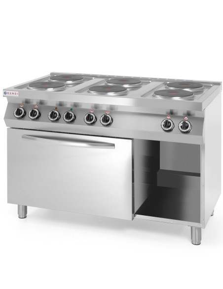 Atskirai pastatoma elektrinė viryklė 6 x 2,6 kW su orkaite GN1/1 3kW plotis 120 cm Atskirai pastatoma elektrinė viryklė 6 x 2,6 kW su orkaite GN1/1 3kW plotis 120 cm