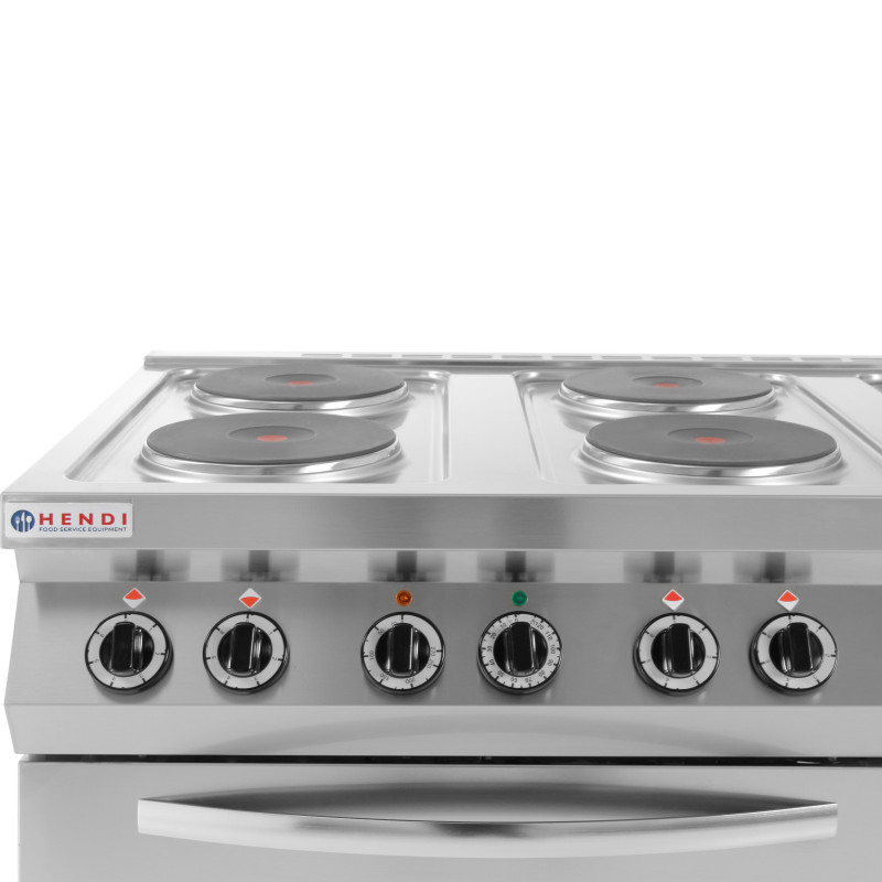Atskirai pastatoma elektrinė viryklė 6 x 2,6 kW su orkaite GN1/1 3kW plotis 120 cm