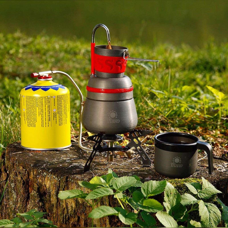 Turistinis kavos virimo aparatas su filtru + turistinis puodelis 150ml