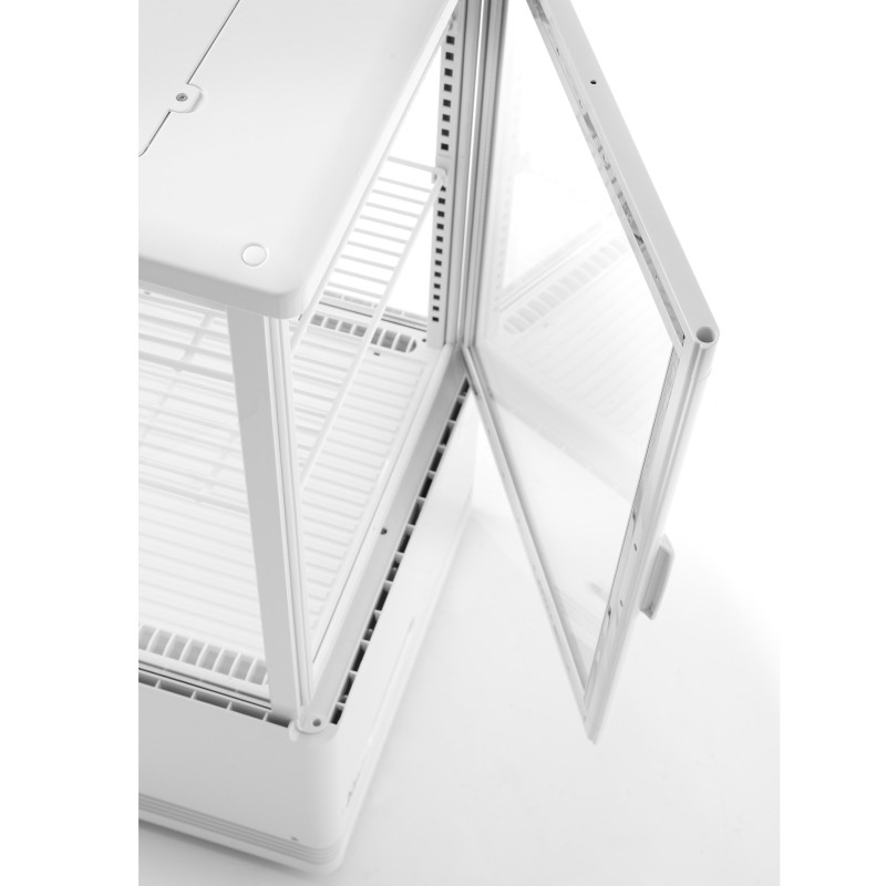 Reguliuojamas stiklinis šaldytuvas vitrina 58L 2 lentynos balta ARKTIC Hendi 233610