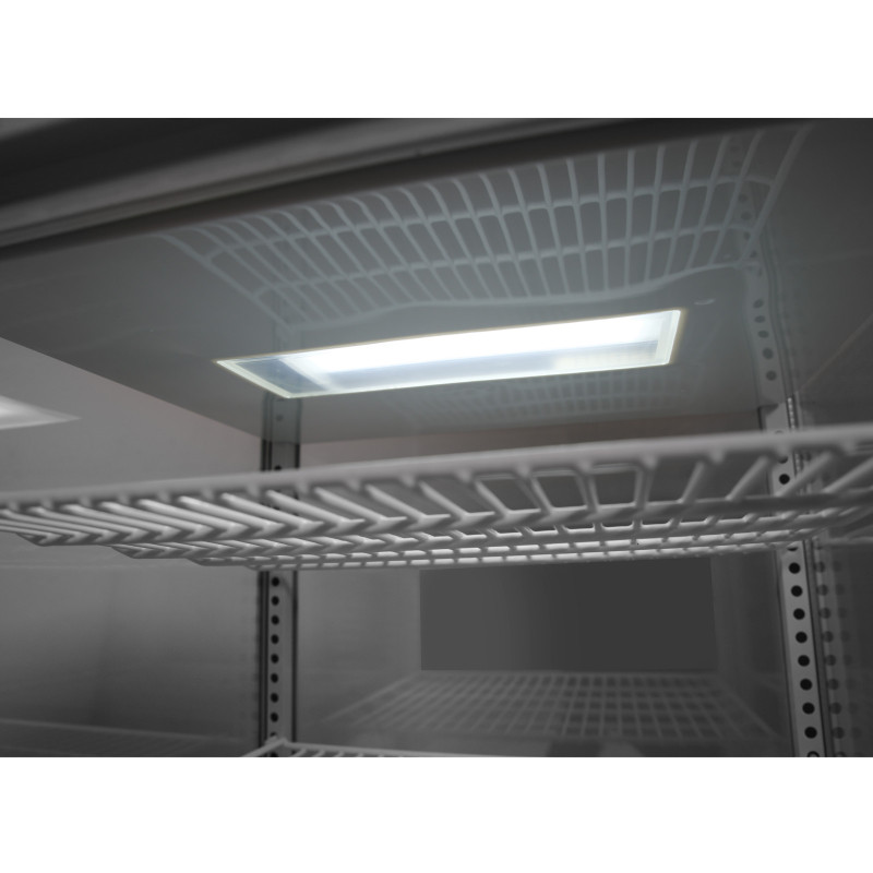 Reguliuojamas stiklinis šaldytuvas vitrina 58L 2 lentynos balta ARKTIC Hendi 233610