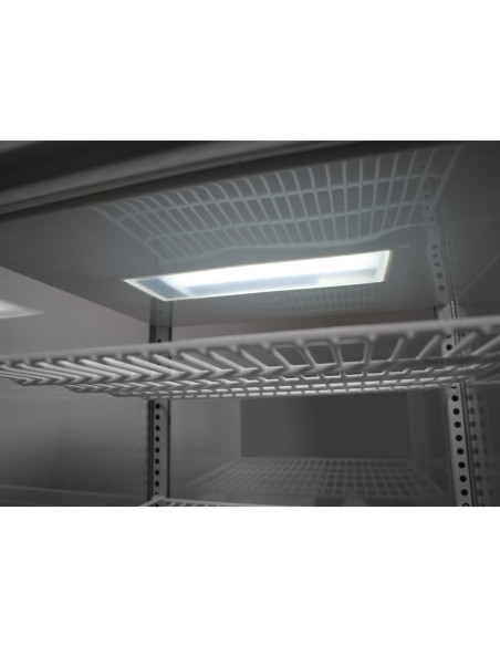 Reguliuojamas stiklinis šaldytuvas vitrina 58L 2 lentynos balta ARKTIC Hendi 233610