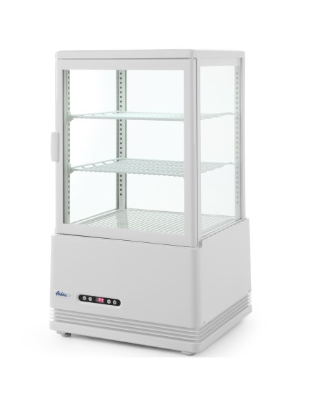 Reguliuojamas stiklinis šaldytuvas vitrina 58L 2 lentynos balta ARKTIC Hendi 233610