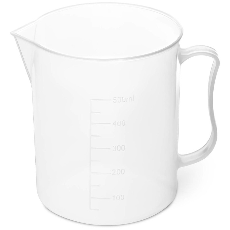 Plastikinė laboratorinė stiklinė su padalomis 500 ml - 10 vnt.
