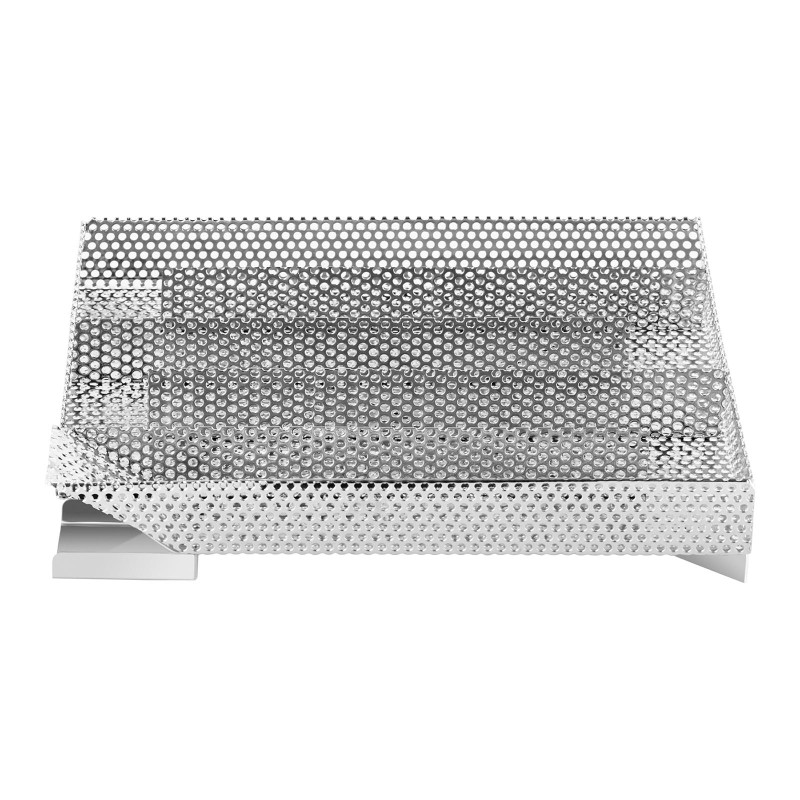 Stačiakampio formos nerūdijančio medžio drožlių rūkyklos įdėklas 272 x 265 x 43 mm