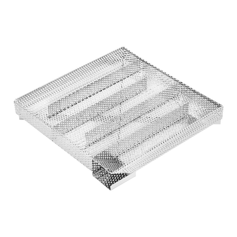 Stačiakampio formos nerūdijančio medžio drožlių rūkyklos įdėklas 272 x 265 x 43 mm