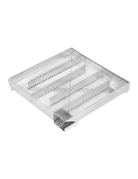Stačiakampio formos nerūdijančio medžio drožlių rūkyklos įdėklas 272 x 265 x 43 mm Stačiakampio formos nerūdijančio medžio drožlių rūkyklos įdėklas 272 x 265 x 43 mm