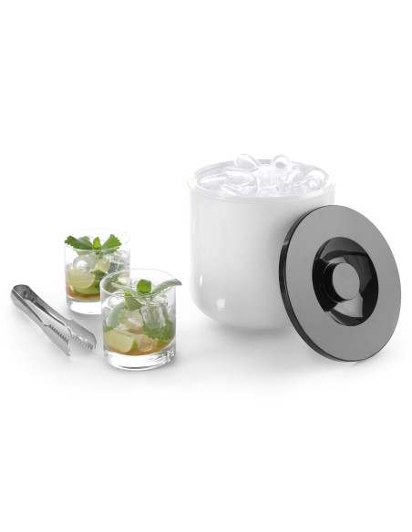 Baltas ledo kibiras su juodu dangteliu 5L