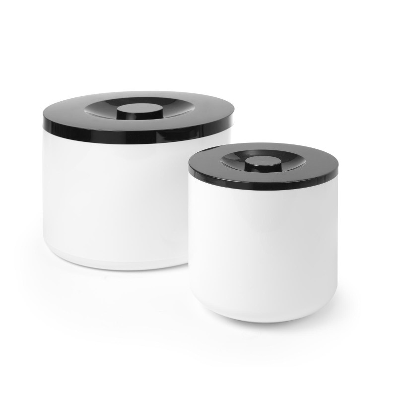 Baltas ledo kibiras su juodu dangteliu 5L