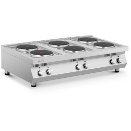 6 lėkščių elektrinė viryklė reguliuojamas skersmuo. 22 cm 6 x 2600 W 400 V ITALIJA