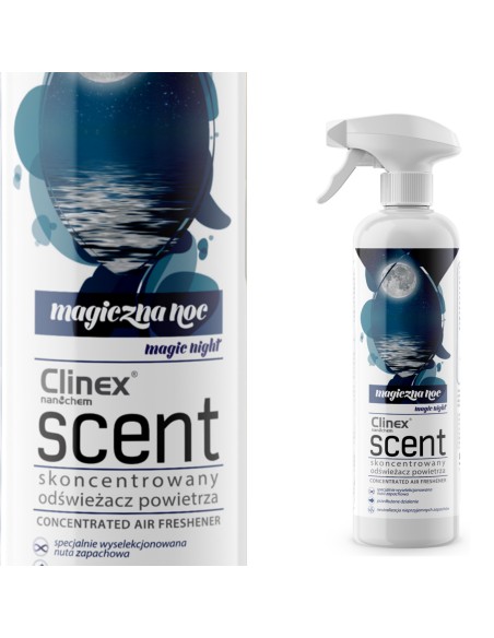 Koncentruotas oro gaiviklis purškiamas ant paviršių CLINEX Scent - Magic Night 500ML Koncentruotas oro gaiviklis purškiamas ant paviršių CLINEX Scent - Magic Night 500ML