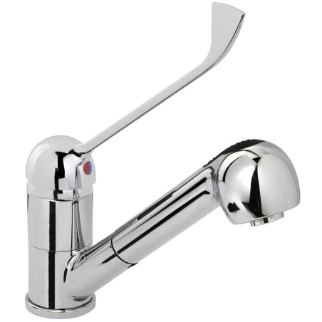 Virtuvinis maišytuvas su ištraukiamu dušu, nerūdijantis plienas, aukštis 230 mm - Hendi 810255 Virtuvinis maišytuvas su ištraukiamu dušu, nerūdijantis plienas, aukštis 230 mm - Hendi 810255