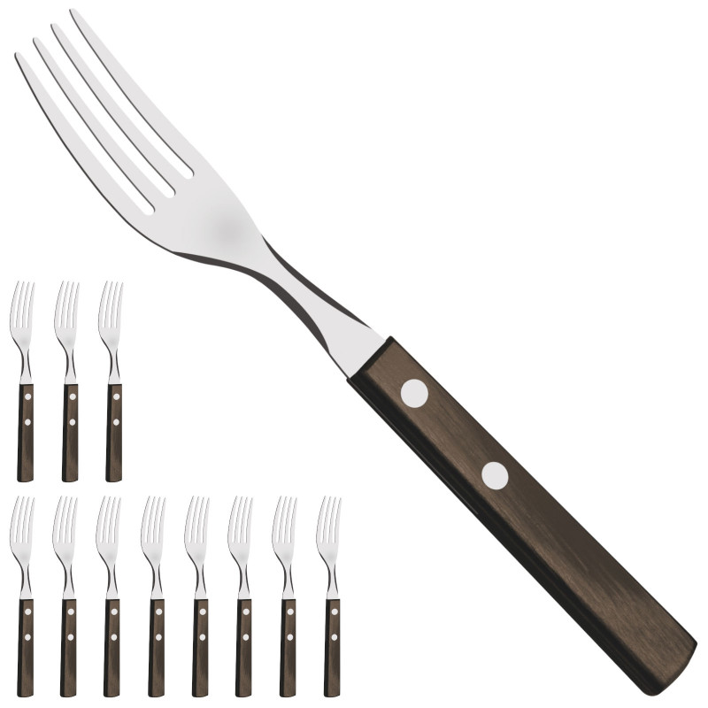 Nerūdijančio plieno stalo šakės HORECA rinkinys 12 vnt.ilgis 170 mm ruda