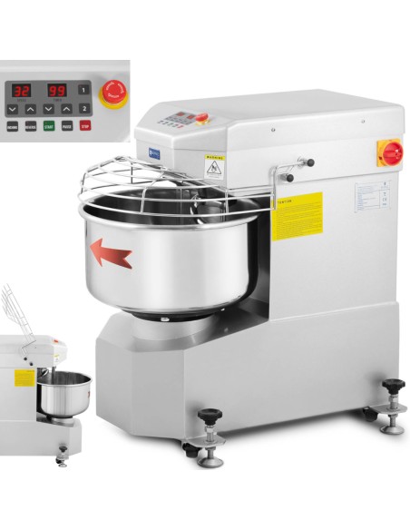 Tešlos spiralinis maišytuvas su fiksuotu dubeniu 23 L 1300 W Tešlos spiralinis maišytuvas su fiksuotu dubeniu 23 L 1300 W
