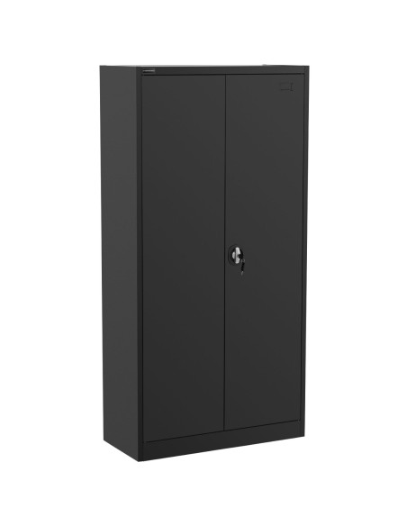 Metalinė biuro spintelė dokumentams, 4 lentynos su varstomomis durelėmis, aukštis 180 cm, ANTRACITAS Metalinė biuro spintelė dokumentams, 4 lentynos su varstomomis durelėmis, aukštis 180 cm, ANTRACITAS