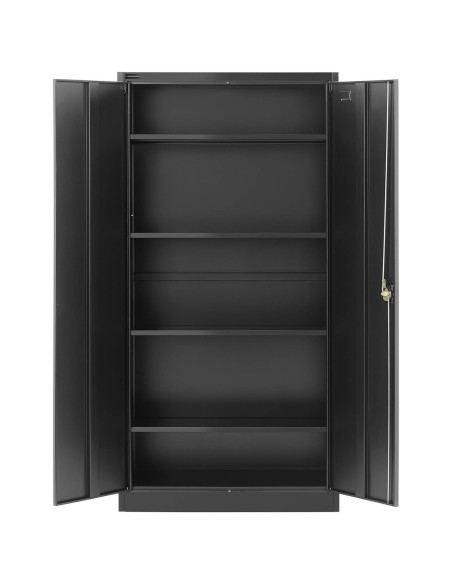 Metalinė biuro spintelė dokumentams, 4 lentynos su varstomomis durelėmis, aukštis 180 cm, ANTRACITAS Metalinė biuro spintelė dokumentams, 4 lentynos su varstomomis durelėmis, aukštis 180 cm, ANTRACITAS
