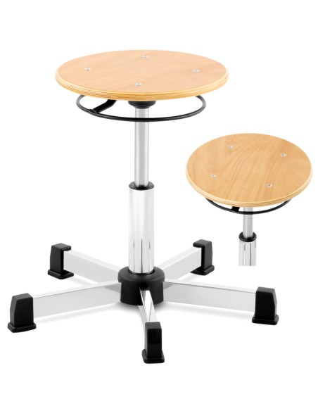 Išmatų dirbtuvių kėdė iš CHROM faneros iki 120 kg 350-485 mm Išmatų dirbtuvių kėdė iš CHROM faneros iki 120 kg 350-485 mm