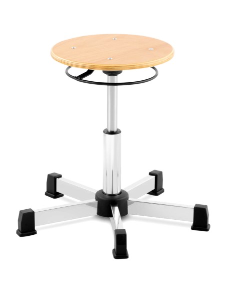 Išmatų dirbtuvių kėdė iš CHROM faneros iki 120 kg 350-485 mm Išmatų dirbtuvių kėdė iš CHROM faneros iki 120 kg 350-485 mm