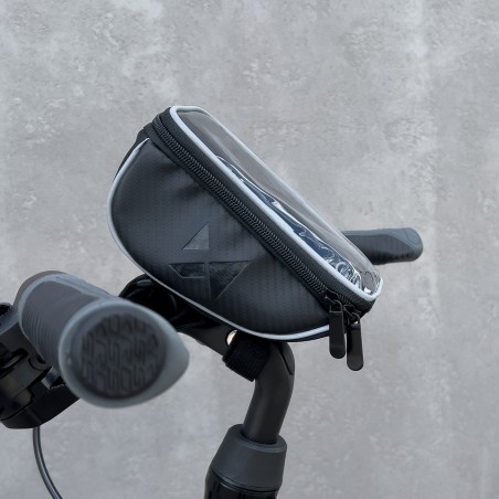 Dviračio vairo krepšys dviračio telefono dėklas telefonui iki 6,5 colio 0,9l juodas