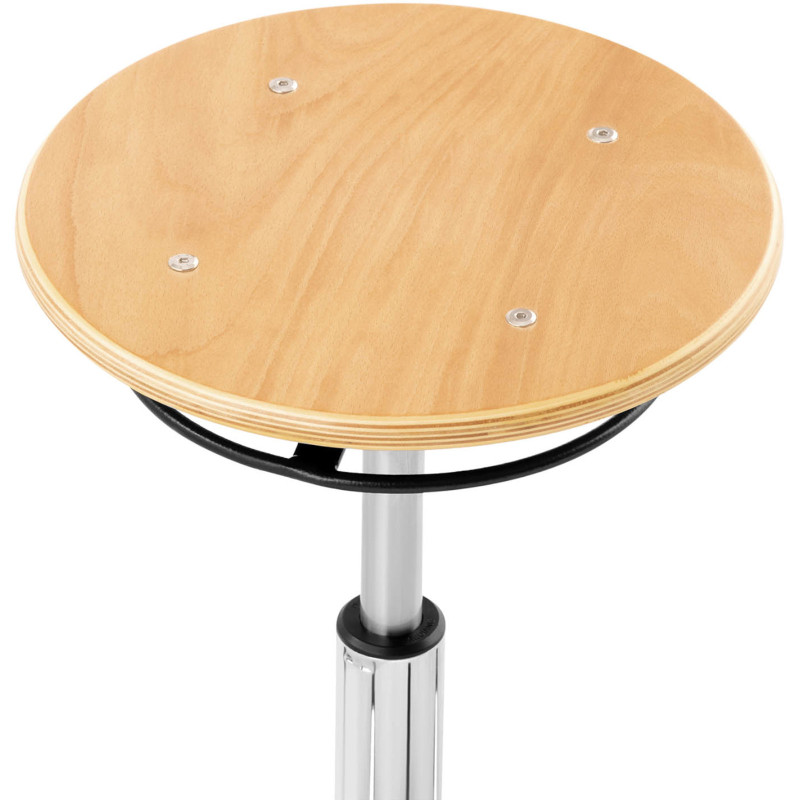 Išmatų dirbtuvių kėdė iš CHROM faneros iki 120 kg 350-485 mm