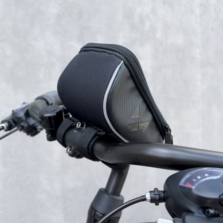 Dviračio vairo krepšys dviračio telefono dėklas telefonui iki 6,5 colio 0,9l juodas