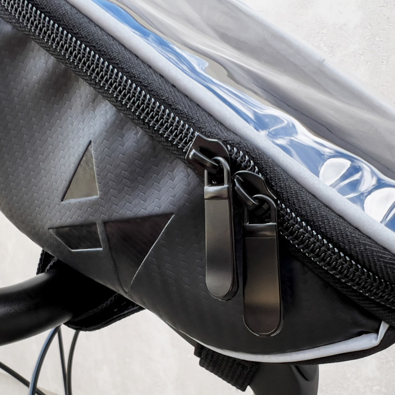 Dviračio vairo krepšys dviračio telefono dėklas telefonui iki 6,5 colio 0,9l juodas