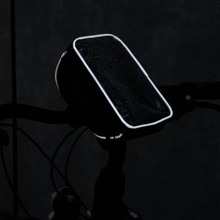 Dviračio vairo krepšys dviračio telefono dėklas telefonui iki 6,5 colio 0,9l juodas