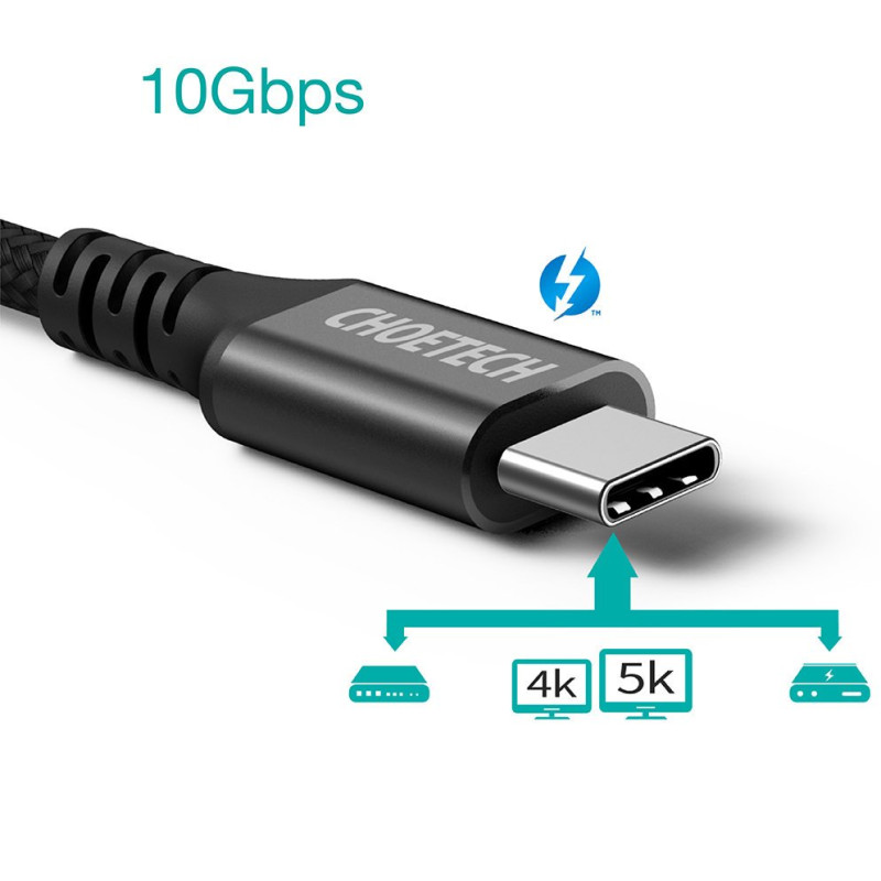 C tipo USB laidas - USB greitas įkrovimas 100W 2m juodas