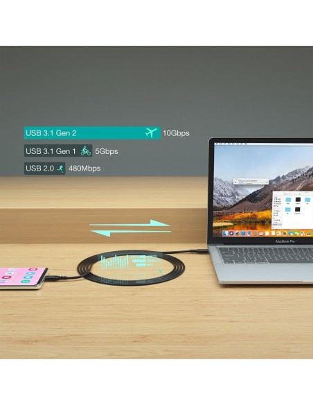 C tipo USB laidas - USB greitas įkrovimas 100W 2m juodas C tipo USB laidas - USB greitas įkrovimas 100W 2m juodas