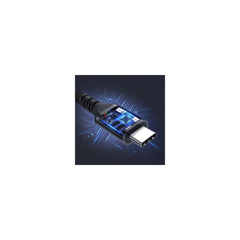 C tipo USB laidas - USB greitas įkrovimas 100W 2m juodas