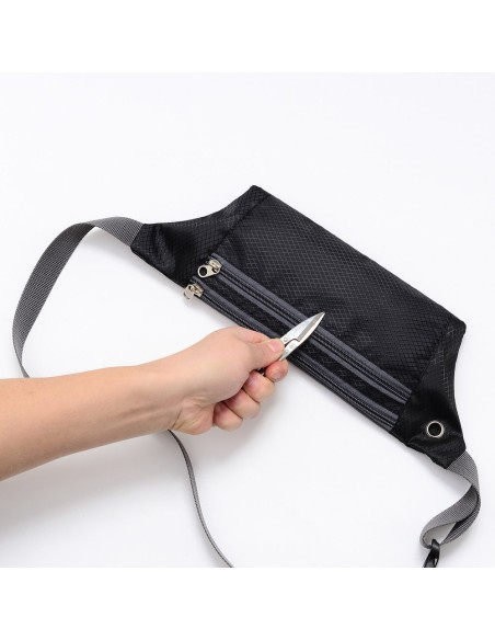 Juosmens maišelis su bėgimo diržu telefono dėklui su ausinių lizdu