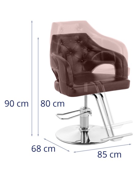 Ruda kosmetinė kirpėjo kėdė su kėdute, aukštis 47-57 cm Ruda kosmetinė kirpėjo kėdė su kėdute, aukštis 47-57 cm