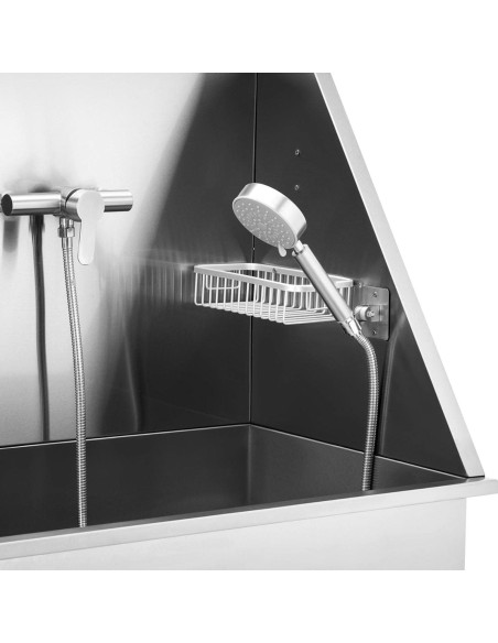 Vonia šunims ir gyvūnams plauti su rampa 122 x 56 x 142 cm Vonia šunims ir gyvūnams plauti su rampa 122 x 56 x 142 cm