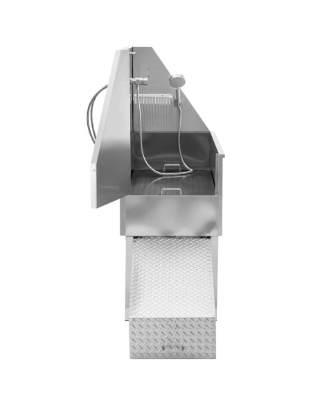 Vonia šunims ir gyvūnams plauti su rampa 122 x 56 x 142 cm Vonia šunims ir gyvūnams plauti su rampa 122 x 56 x 142 cm