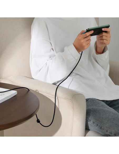 Kampinis kabelio laidas su šoniniu USB kištuku Iphone Lightning 2m 2.4A mėlynas Kampinis kabelio laidas su šoniniu USB kištuku Iphone Lightning 2m 2.4A mėlynas