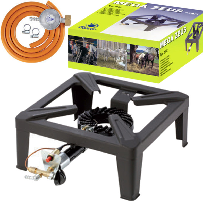 Pramoninė dujinės viryklės taburetė MEGA ZEUS 7kW 40x40cm su degikliu ir pjezo uždegikliu Pramoninė dujinės viryklės taburetė MEGA ZEUS 7kW 40x40cm su degikliu ir pjezo uždegikliu