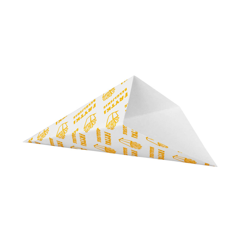 Pakavimo kūgis belgiškoms bulvytėms MAŽOS 14,5x24,5 cm talpos 200g 100vnt. Pakavimo kūgis belgiškoms bulvytėms MAŽOS 14,5x24,5 cm talpos 200g 100vnt.